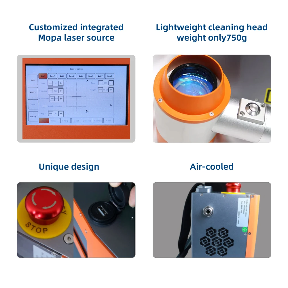 Fonland 100w Mopa Pulse Laser Cleaning Machine Backpack And Handheld Laser Cleaning Machine Rust Oil Paint Metal Removal Machine 3