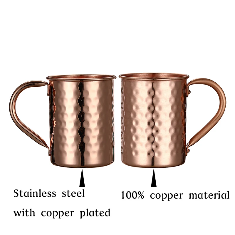 400ml 16.0oz 100% Copper Moscow Mule Mug Durable Coppery Beer Mugs Coffee Mug Milk Cup Pure Copper Cup Drinkware