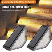 1/2/4PCS Solar Deck Lights Outdoor Step Fence Lights Waterproof Solar Lamp for Railing Stairs Pathway Garden Light Decoration 1