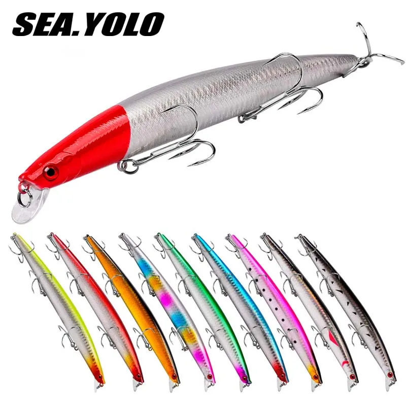 

Sea. Yolo Minnow Lure Hard Bait Long-range Floating Water Treble Hook Fake Bait Biomimetic Bait Bass Fishing Bait Fishing Tool