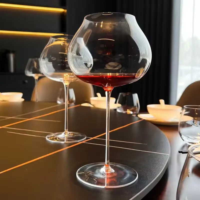 2PCS Slovakia RONA Style Super Thin Crystal Burgundy Goblet Dark White Wine Glass Sommelier Exclusive Tasting Wine Glass