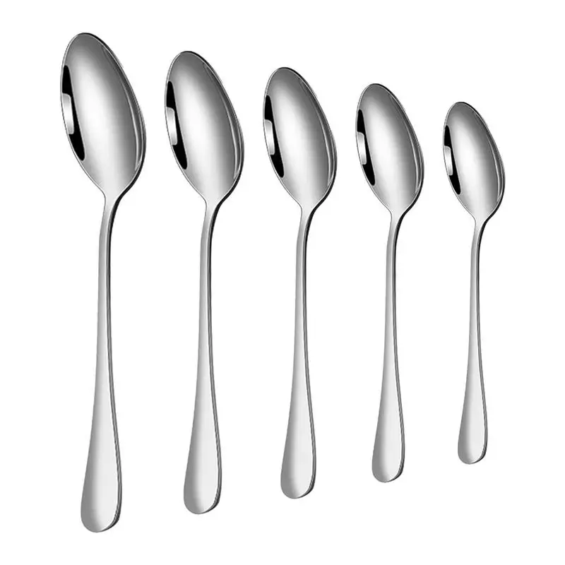 

Serving Teaspoon Food Grade Serving Metal Spoons Honey Dessert Spoon Tableware Tool for Kitchen Teaspoon for Ice Cream