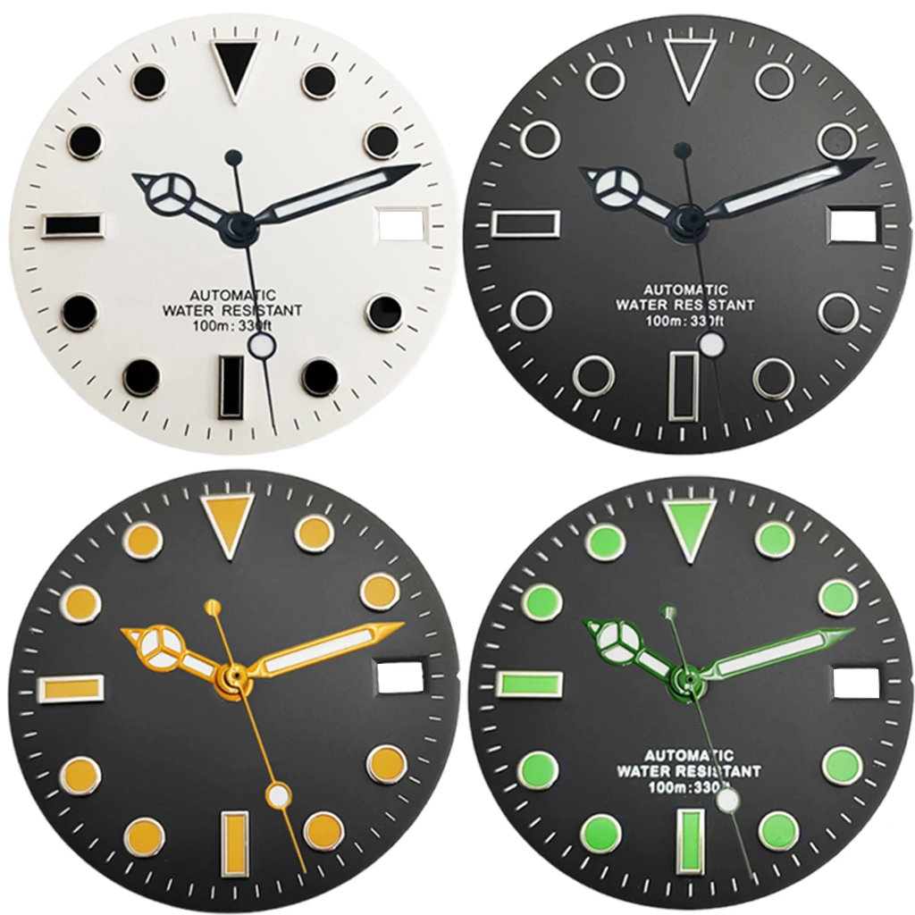 Sterile Black and White Watch Dial with Hands - 28.5mm Automatic Movement Accessory