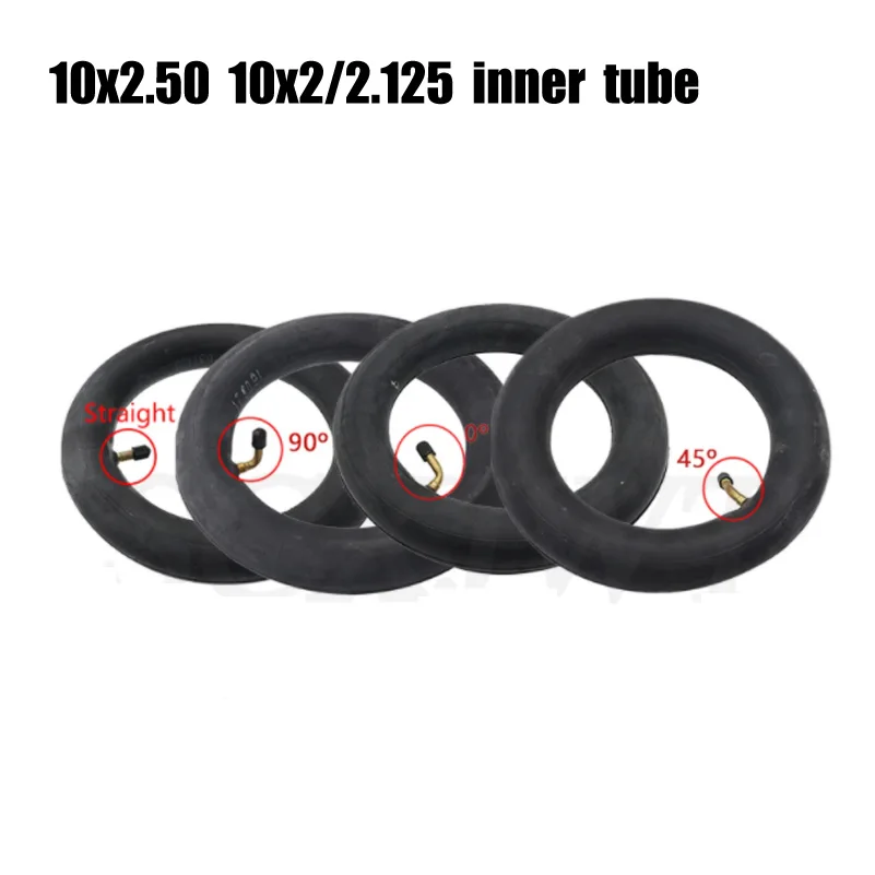 

10X2.50 Inner Tube 10x2/2.125 Camera with Bent Valve 45 90 Degree for 10 Inch Scooter Electric Skateboard