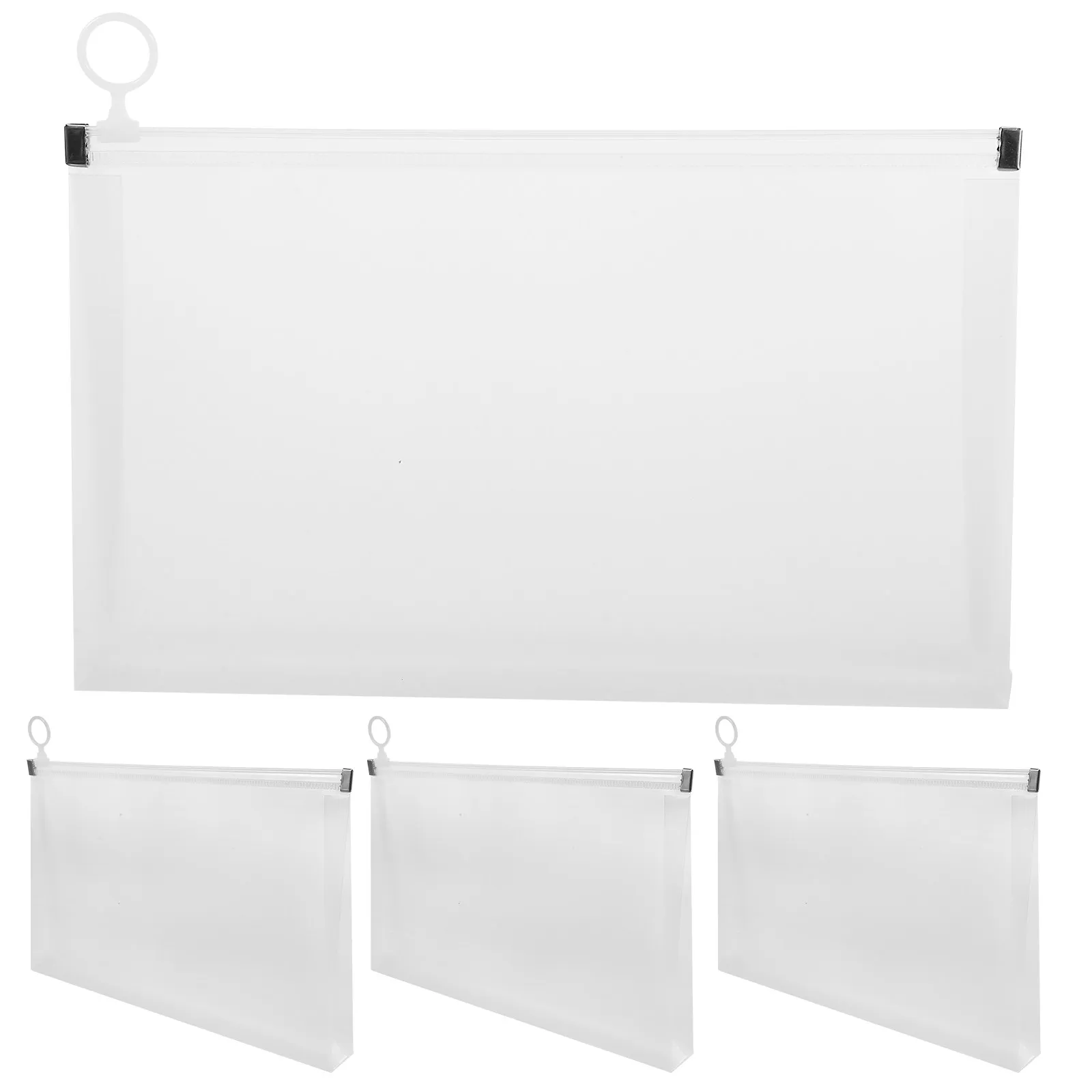 4Pcs 영수증 보관 가방 다용도 PP 파일 주최자 지퍼 주머니 휴대용 문서 홀더 사무실 청구서 현금 주최자