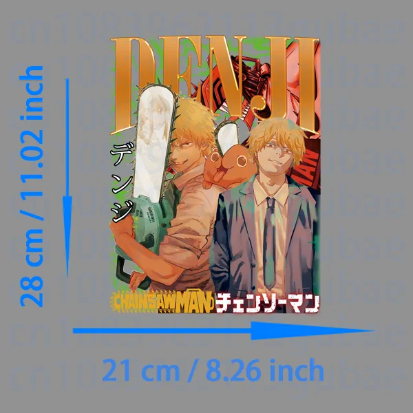 Popular Anime Chainsaw Man patches Ironing applications BANANA FISH printing for clothes fusible clothing patch
