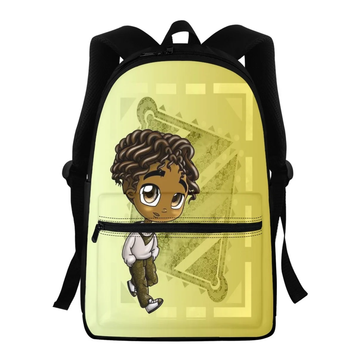 

FORUDESIGNS Children Backpacks Multi Pocket African American Boys Design School Bags Zipper Escolar Journey Knapsack Cute