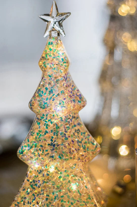 Christmas Tree Glass Night Light for Home Xmas Romantic Holiday Atmosphere Arbol De Navidad Ornaments LED Luminous Decoration