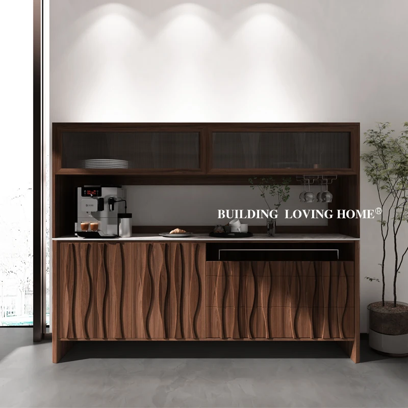 Bar Wood Kitchen Cabinets Storage Tall Wine Vintage Kitchen Full Set Cupboards Wall Muebles De Cocina Luxury Furniture