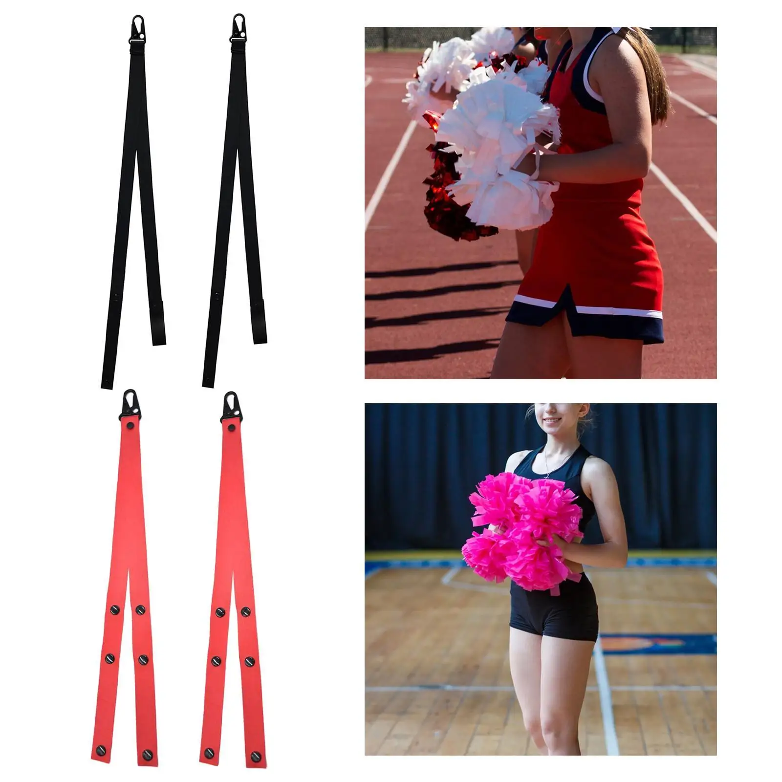 2x Poms Holder Strap Cheerleading Accessories for Sports Meeting Dance Party