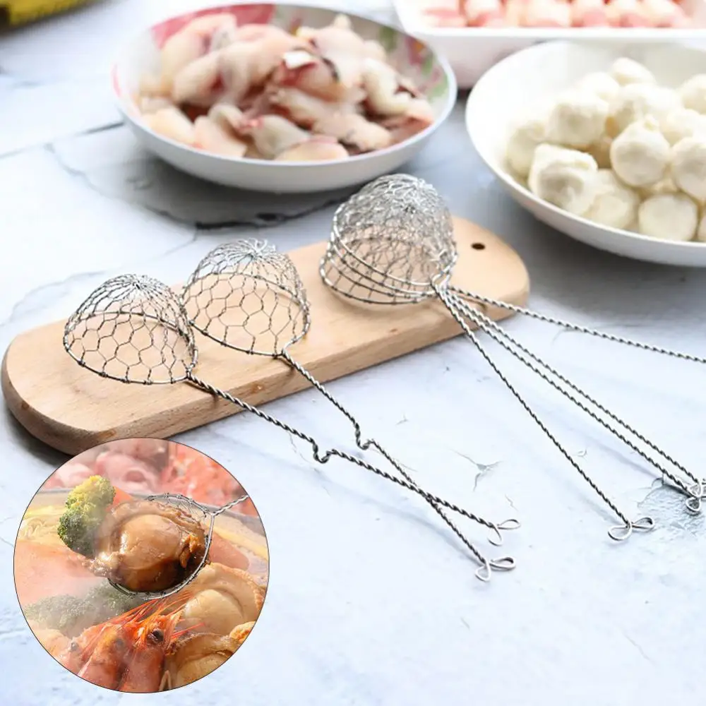 Lot De 8 Passoires Araignées Fondue - Écumoire Maille Fine Acier Inoxydable Avec Longue Poignée Antibrûlure - Idéal Pour Fondue, Friture & Cuisine