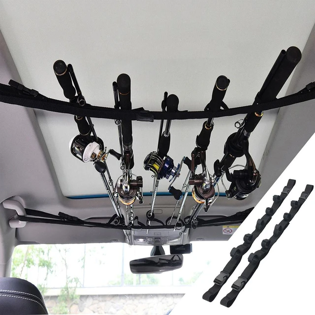 2pcs Vehicle Fishing Rod Storage Rack Adjustable Fishing Pole Holder With  Magic Stickers For Suvs Trucks Rod Holder Pole Support - AliExpress