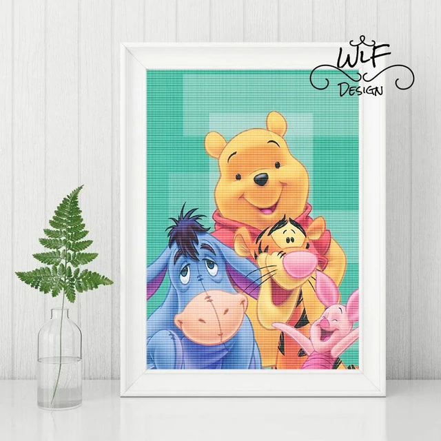 Disney Full Diamond Embroidery Cartoon winnie pooh Diamond Painting Cross  Stitch Patterns Rhinestone Unfinished Home Decor