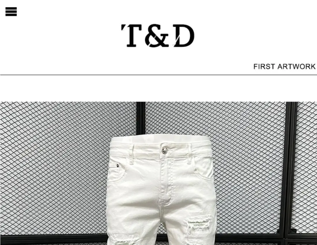 White Scratched Jeans Men's Spring and Autumn 2026 New Trendy Brand Slim-fitting Pants Fashion Ripped Pants Pantalones Hombre 4