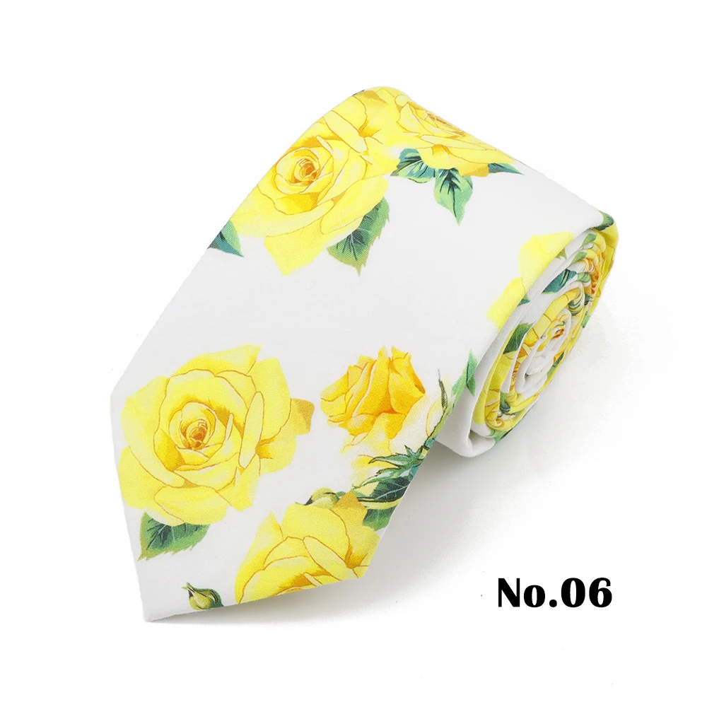 Künstlerische Herren- und Damen-Krawatte, klassisch, Blumenmuster, Baumwolle, 7 cm, elegant, schöne Blumen-Graffiti-Krawatte, Hochzeit, Party, Accessoires, Geschenk – Detail 6