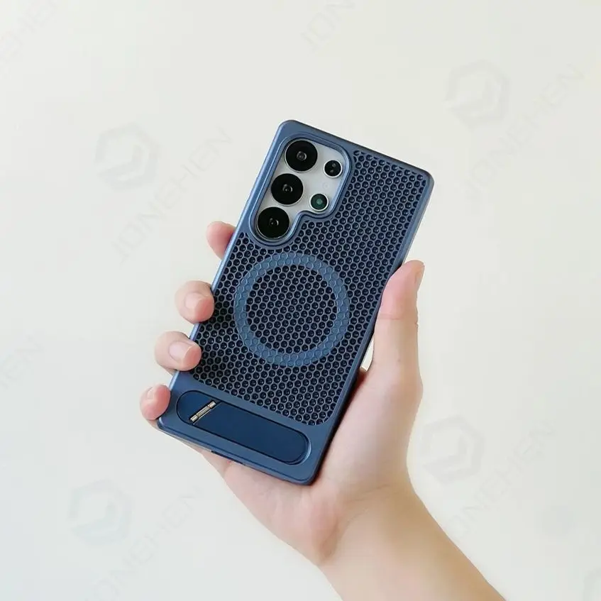 MagSafe Honeycomb Mesh Cooling Case with Alloy Lens Bracket and Wireless Charging Matte Cover
