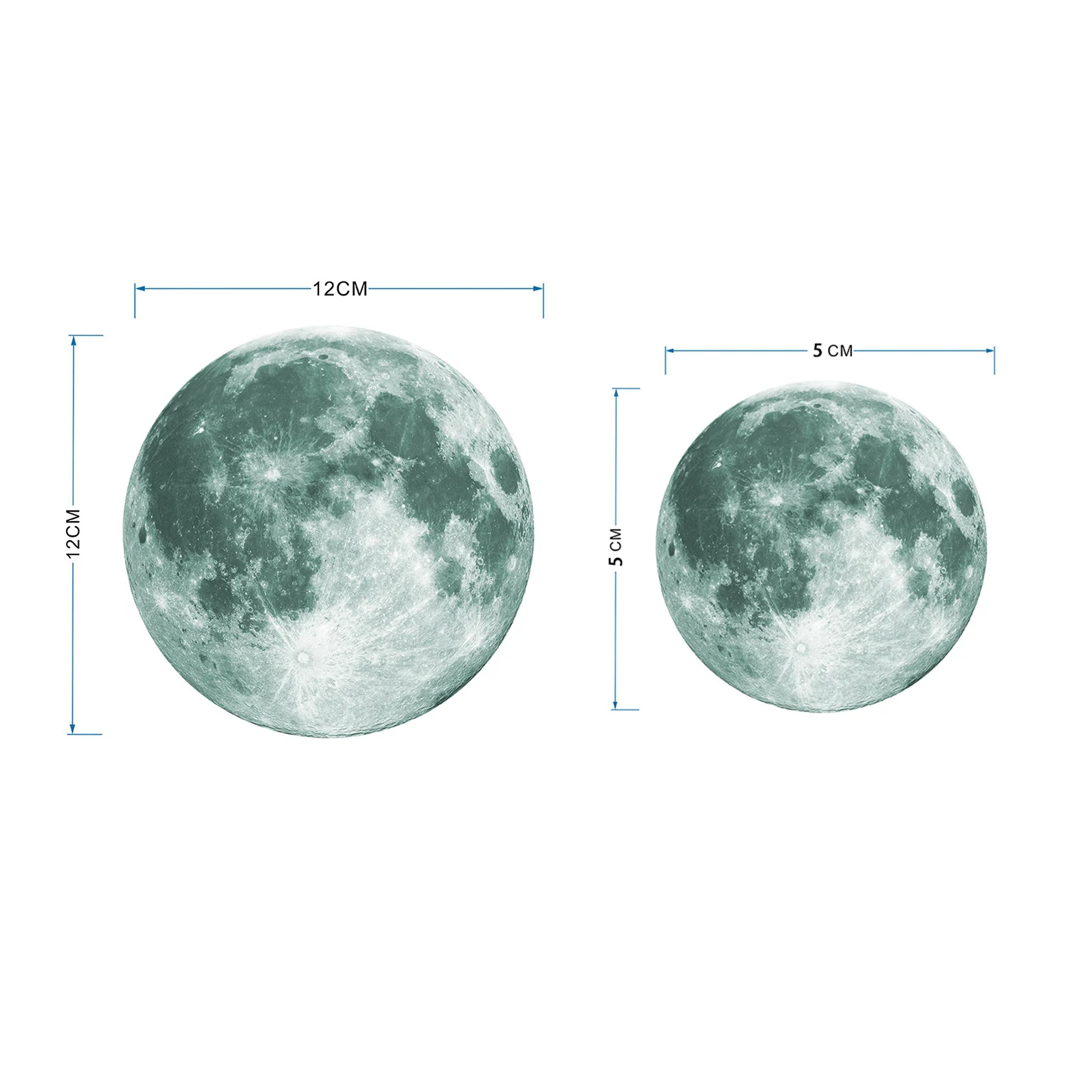 1 PC Hot Sale Luminous Moon Wall Sticker Glow In The Dark Fluorescent Sticker PVC Kids Room Wall Decorate Wallpaper