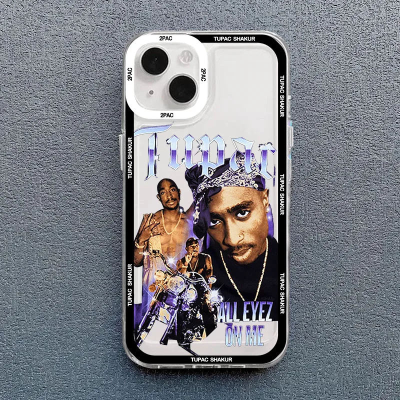 Funda de teléfono Tupac para Iphone, carcasa trasera suave a prueba de golpes para modelos 11, 12 Mini, 13, 15 Pro Max, SE2, 14, 7, 8 Plus, X, XS, XR