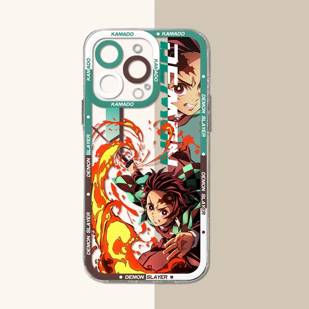 thumbnail image 1 of Funda de teléfono transparente de Anime Demon Slayer, carcasa trasera de silicona suave para iPhone 16 Pro Max 15 14 Plus 13 12 11 Pro XR XS X 8 7 SE 2020, 1 of 5