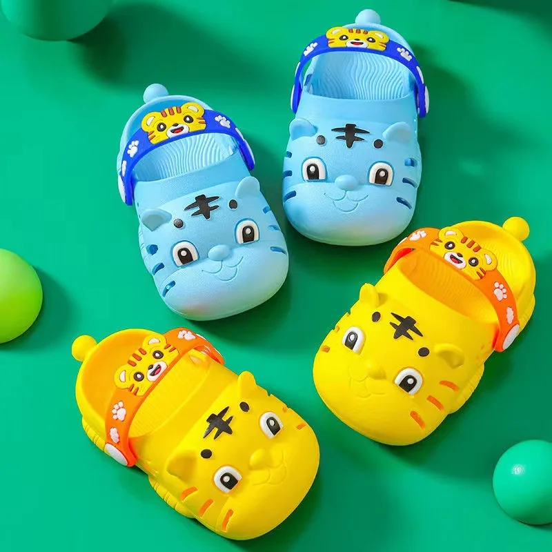 Cute Cartoon Garden Shoes Kawaii Litter Tiger Children Slipper Summer Clouds Sandals Kids Breathable Slide Todder Shoes