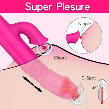Warming and stretching Vibrator For Women 10 mode Clitoris Tongue Stimulator reality Dildo Vibrators Female Sex Toys For Adults 3
