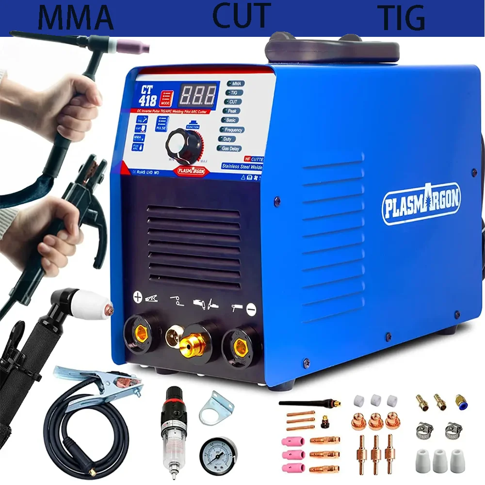 Plasmargon Plasma Cutter 4 in 1 Welding Machine CT418 Tig MMA CUT HF Pulse DC inverter CNC Plasma Cutter for Metal