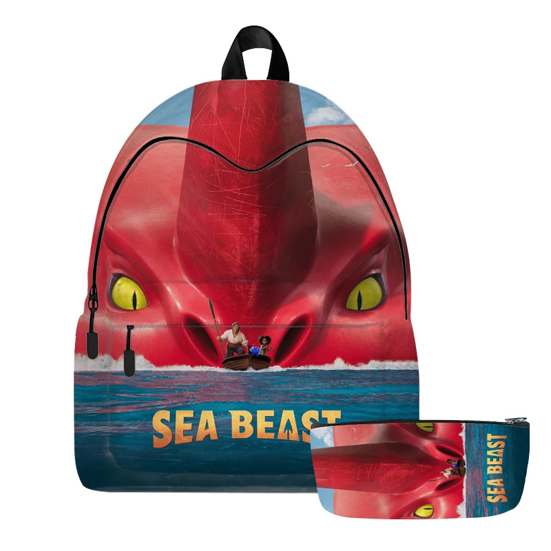 2pcs The Sea Beast Children School Bags with Pen Case Cartoon Backpacks Kids Teens Schoolbag Girls Boys Backpacks