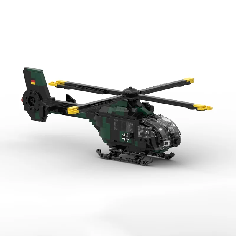 항공 전투기 모델 Moc 빌딩 블록 유로콥터 EC135 T1 / H135 모델 기술 브릭 DIY 조립 휴일 장난감 세트 선물