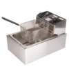 Electric Deep Fryer Professional Adjustable Temperature Stainless Steel Deep Fryer with Lid Basket for Commercial Use 6L 1