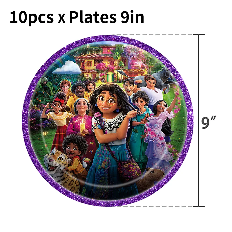 Disney Encanto Party Decorations Supplies Latex Balloon Tableware Cake Toppers Paper Plates Cups For Kids Birthday Toys Gifts 