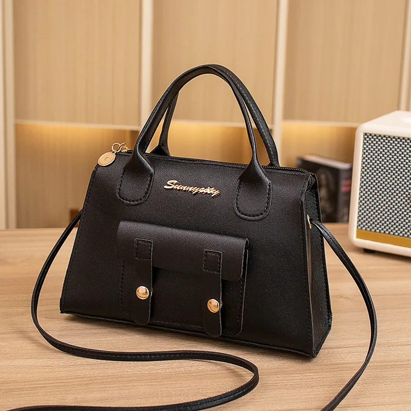 Women'S Handbag 2025 New Korean Version Beautiful Fashion Simple Solid Color Crossbody Small Square Bag Niche Design Shoulder Ba
