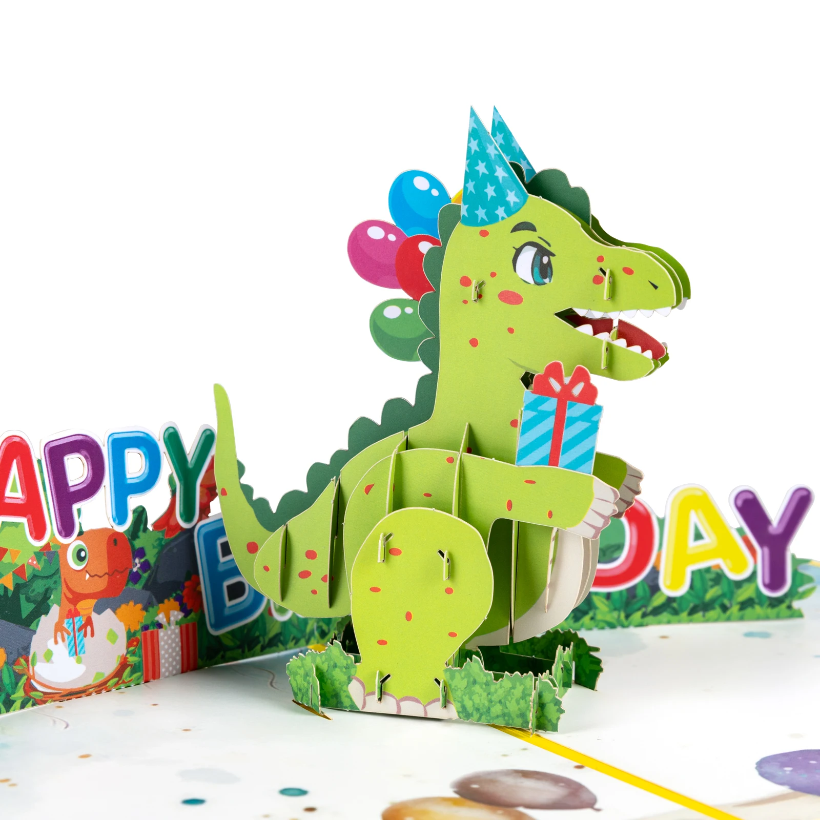 Pop Up Card with Dinosaur Design Handmade 3D Popup Birthday Cards for Daughter Son Nephew Niece Kids on any Occasion