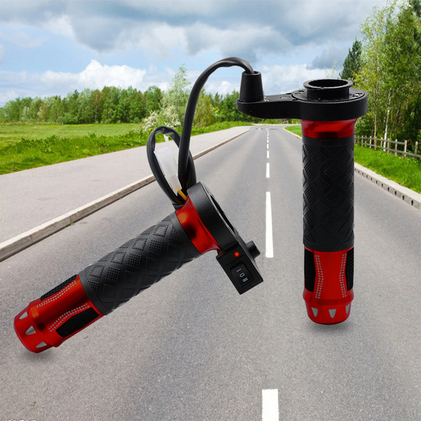5-Mode Heated Hand Grips For Motorcycle ATV, 22mm Universal Quick Heat Warm Handlebar Grips With Temperature Adjustable Control