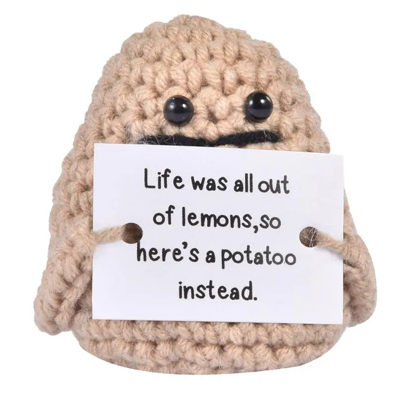 

Crochet Toy Motivation Gifts Positive Potato Pocket Inspirational Potato Room Decor Decor Woven Home Decor Bookshelf Accessories