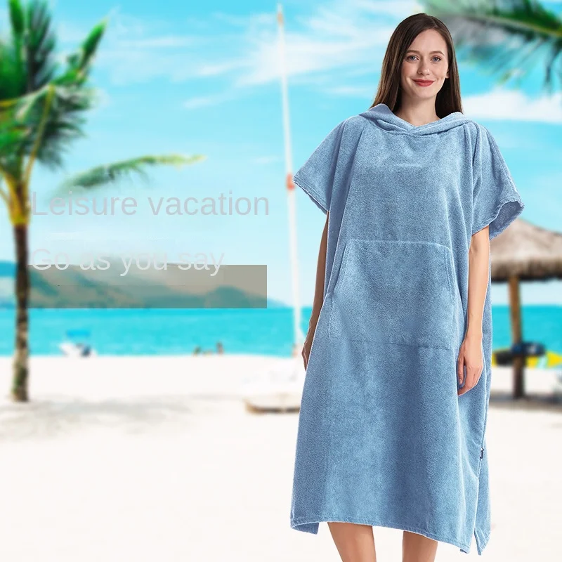 Extra Large Bath Towel Thick Surf Poncho Hooded Beach Towel Changing Robe Quick Dry Microfiber Towelling For Men And Women