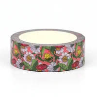 NEW 1PC 10M Decorative Beautiful Pink Tulips Washi Tape for Scrapbooking Journaing Adhesive Masking Tape Cute Stationery 2