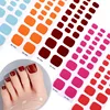 26 Tips Toe Nail Wraps Pure Color Full Cover Semi Cured Nails Sticker Nail Art Gel Polish Manicure DIY Foot Nails Deco Women 1