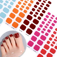 26 Tips Toe Nail Wraps Pure Color Full Cover Semi Cured Nails Sticker Nail Art Gel Polish Manicure DIY Foot Nails Deco Women 1