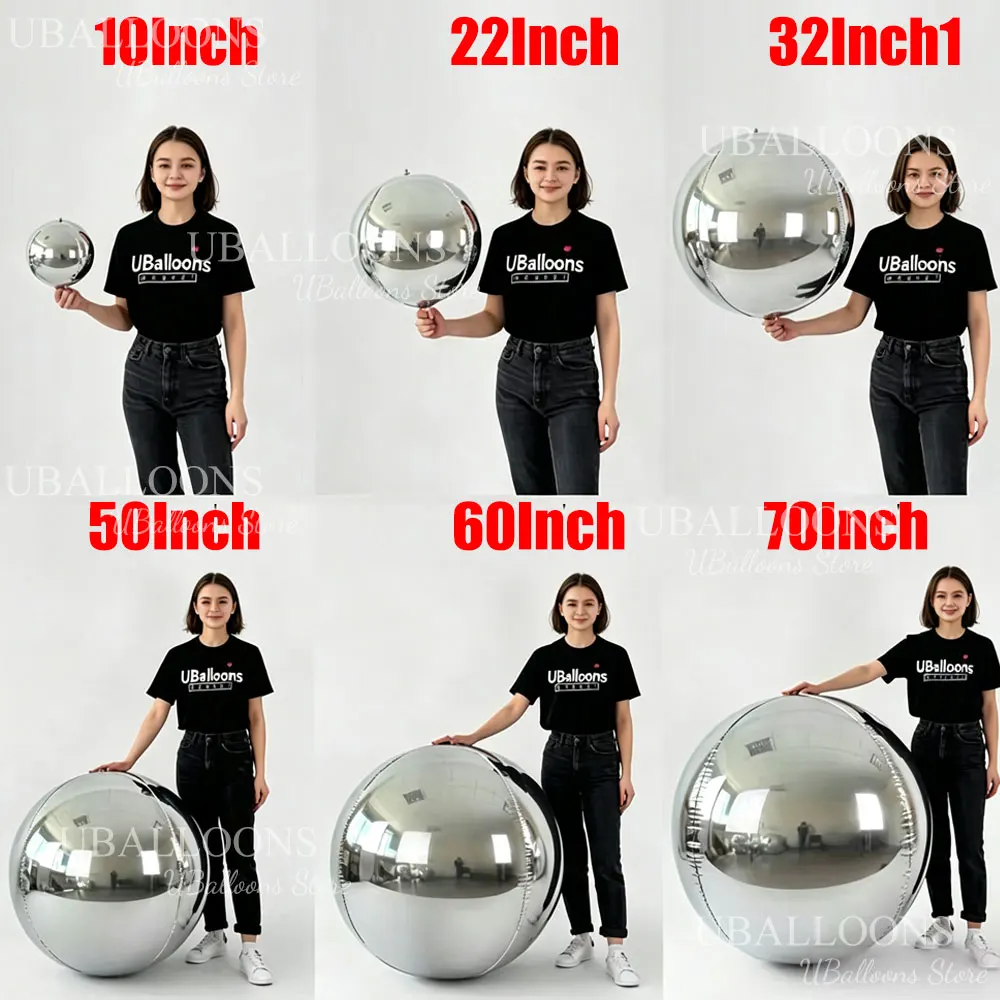 Elevate Your Celebration with Metallic Silver Foil Balloons - Set of 10