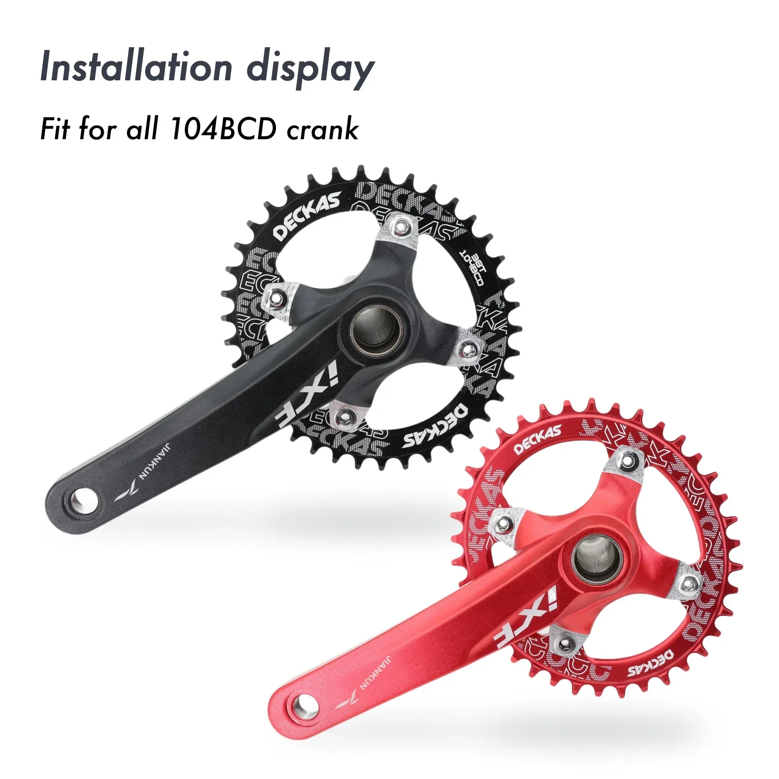 Deckas Bike Chainring Bicycle Parts Oval 104BCD 32T 34T 36T 38T 40 42 44 46 48 50 52 t Tooth MTB Road Bike Mountain Chainwheel 104 bcd