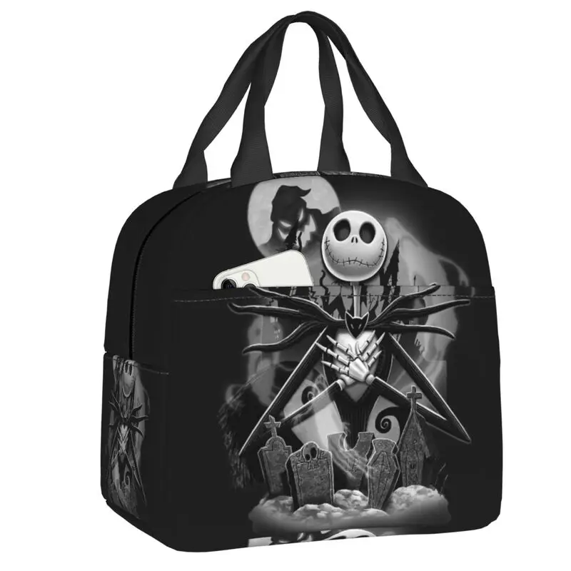 Miniso Disney Halloween Skull Jack Coibentato Lunch Box Christmas Horror Movie Portable Thermal Cooler Lunch Bag Picnic Tote Bags
