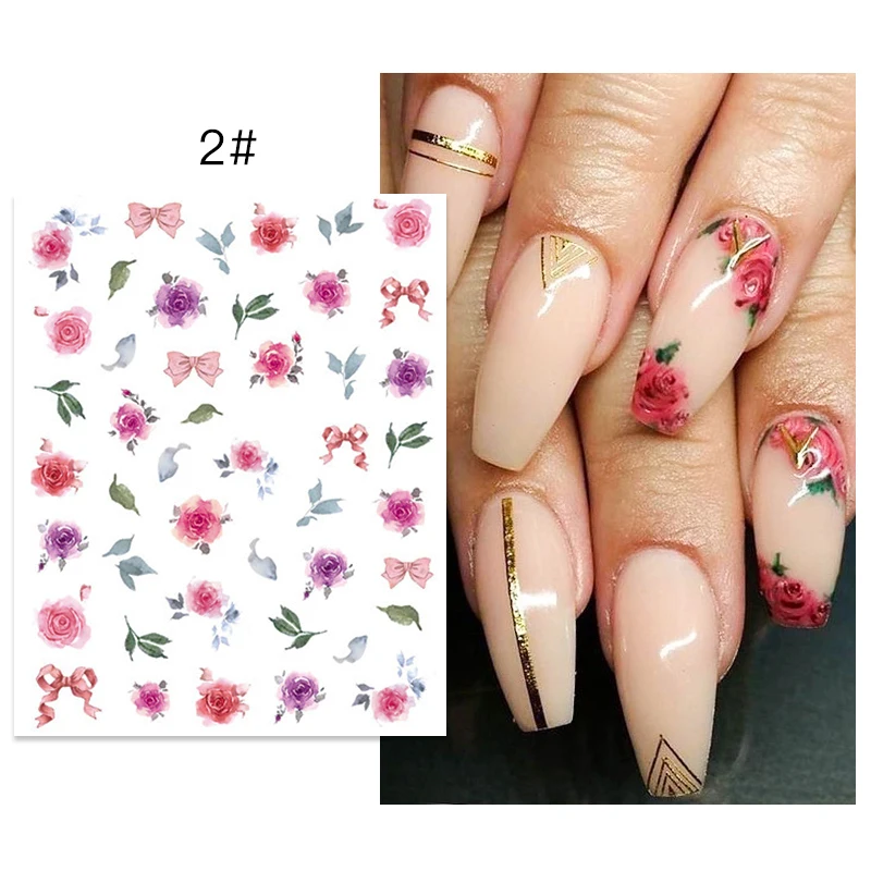 Simple and very pretty rose nail art design. The design looks very charming  with the pink roses painted over the white nail p… | Rose nail art, Nail  art, Rose nails