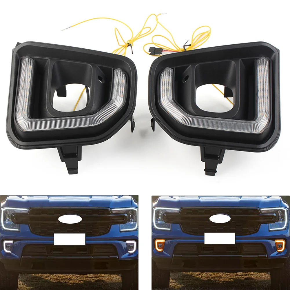 

1Pair Car LED DRL Daytime Running Light Turn Signals Indicator For Ford Everest Next Gen 2022-2023