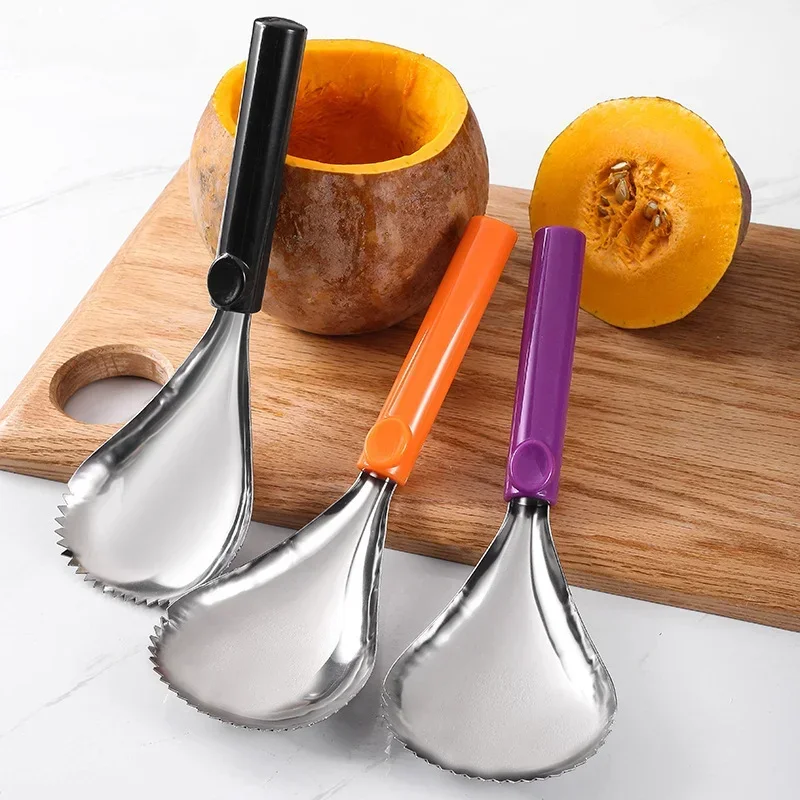 Manual Pumpkin Corer Spoon Type Pumpkin Separator Stainless Steel Spoon Ice Breaking Tool