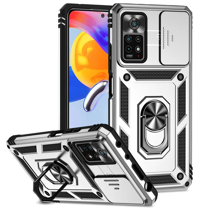 Enhanced Armor Ring Bracket Push Phone Case Cover
