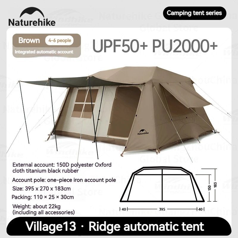 Naturehike Village 13㎡ Automatic Tent Ridge Quick Open