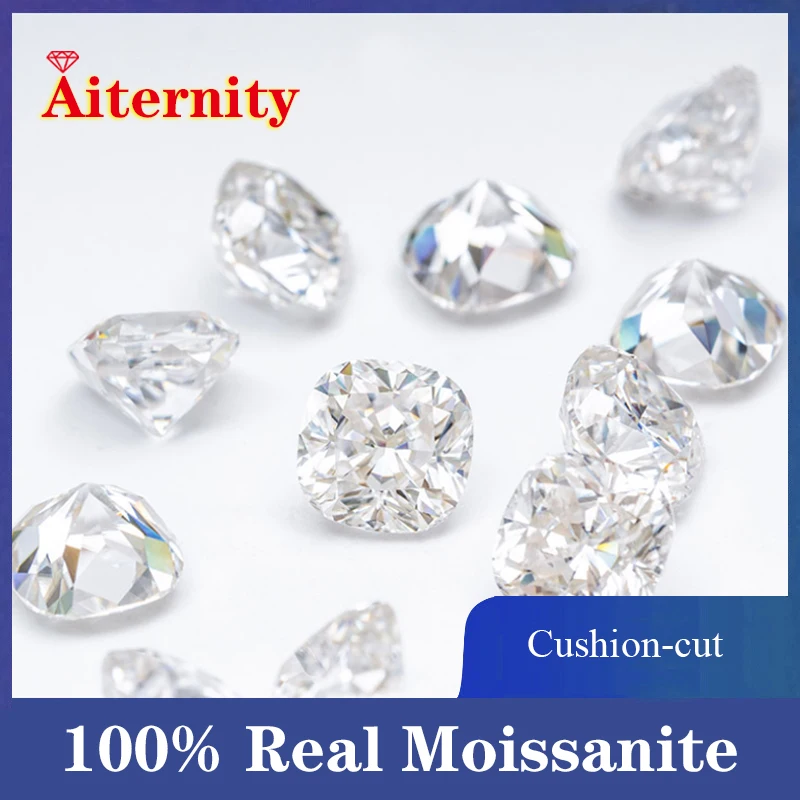 Loose Gemstones Cushion Cut Moissanite Loose Stone Real D Color VVS1 Cushion Shape Certified