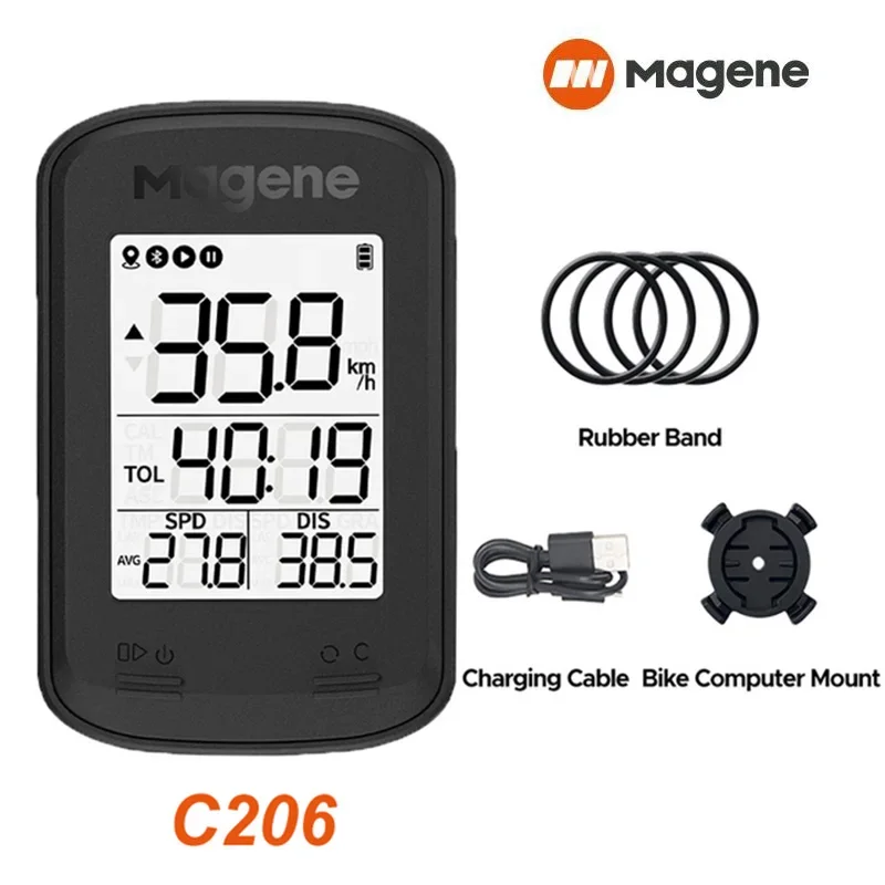 

Magene C206 Pro Cycling Speedometer GPS Wireless Bicycle Computers Bike Training Stopwatch for Bluetooth 5.0 ANT+