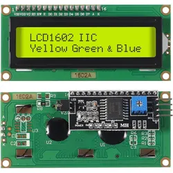 16x2 Character LCD Display with I2C Serial Interface - Blue/Green Screen - Green