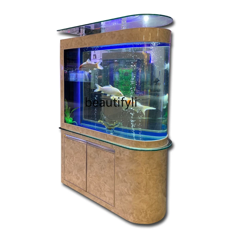 

Medium Glass Fish Tank Aquarium Living Room Home Subareas Screens 1.2M Ecological Bottom Filter